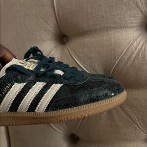 Adidas Samba Teal and White Sneakers
